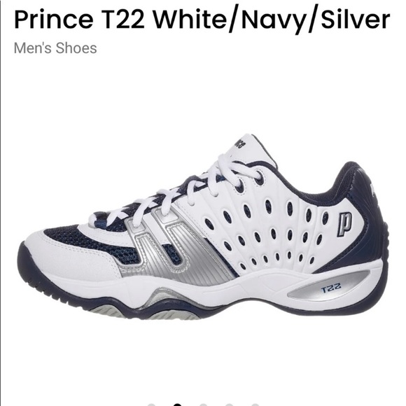 Prince Shoes New Prince T22 Whitenavysilver Tennis Pickleball Shoes